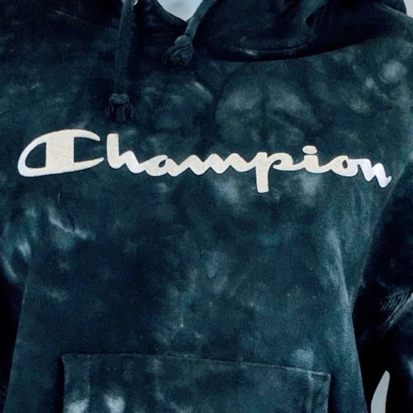 Champion Womens Hoodie Reverse Weave Scrunch Tie Dye Script Logo Size S - Picture 2 of 8